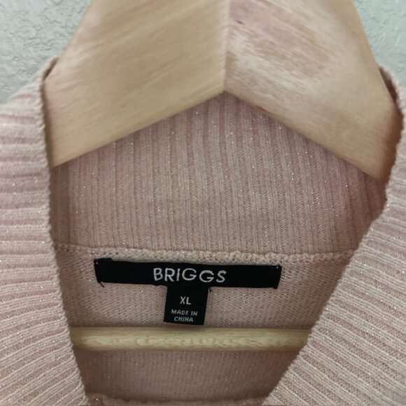 Briggs soft blush pink mock neck sweater with pearl detailing size XL - Picture 3 of 9